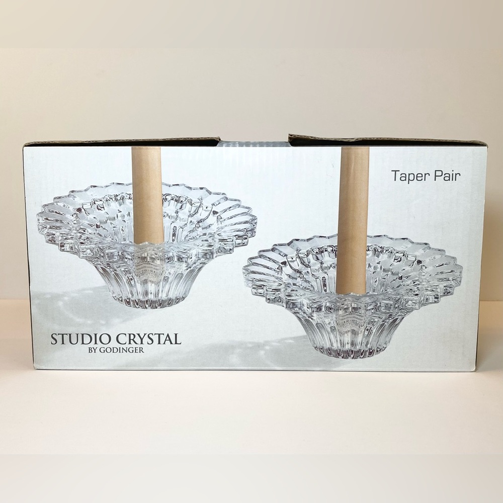 Crystal Candle Holders Taper Candles Godinger Elegant Decor Table Setting